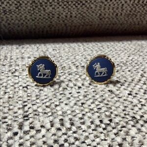 Wedgwood Blue and Gold-plated Cuff Links box Included